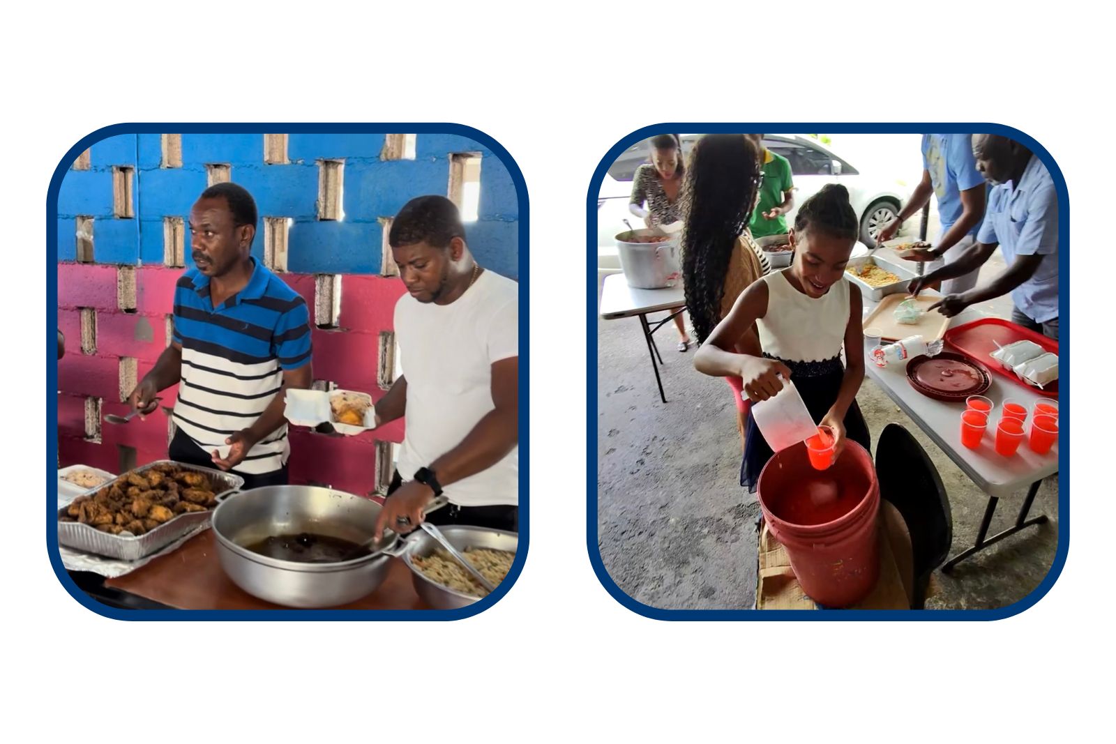 Serving meals at Marie Atkins Shelter